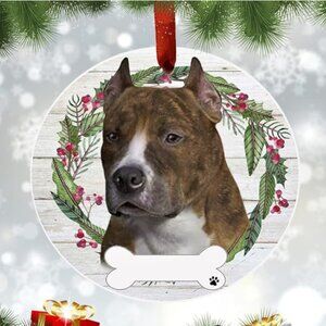 Pit Bull Christmas Tree Ornament- NEW- DIY Personalize it!